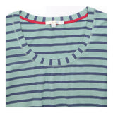 Top Long Sleeve Scoop Neck Striped Sage Green Navy
