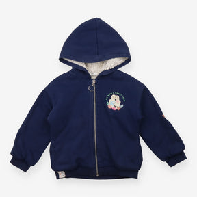 Navy fleece lined zip hoodie Elsa and Anna