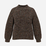 Charcoal Brown Marled Fleck Chunky Cotton Blend Ca
