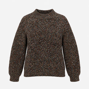 Charcoal Brown Marled Fleck Chunky Cotton Blend Ca