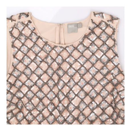ASOS Embellished Top Cream and Pin Maxi Occasion d