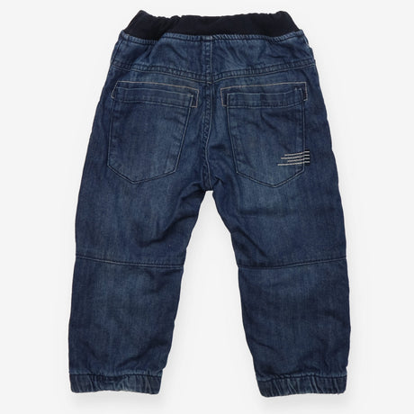 Jeans pull on navy waist cuff bottoms