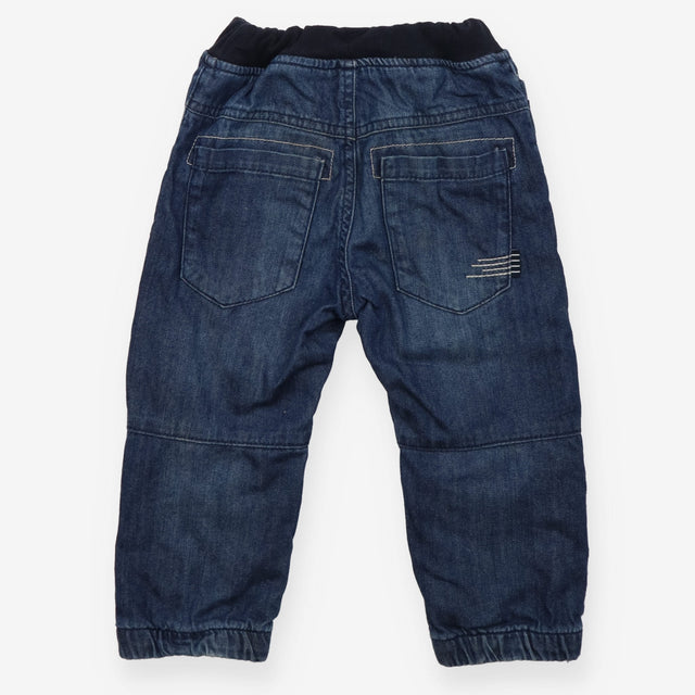Jeans pull on navy waist cuff bottoms