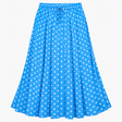 Skirt Bright Blue Polka Dot Midi Elastic Waist