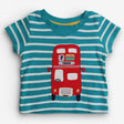 T-Shirt Teal Stripe Frugi Bus