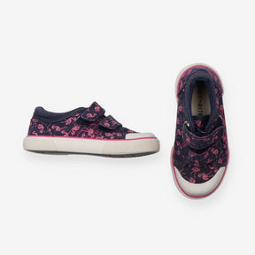Canvas Trainer Navy with Pink Flamingos