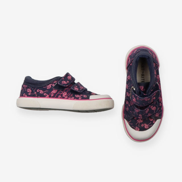 Canvas Trainer Navy with Pink Flamingos