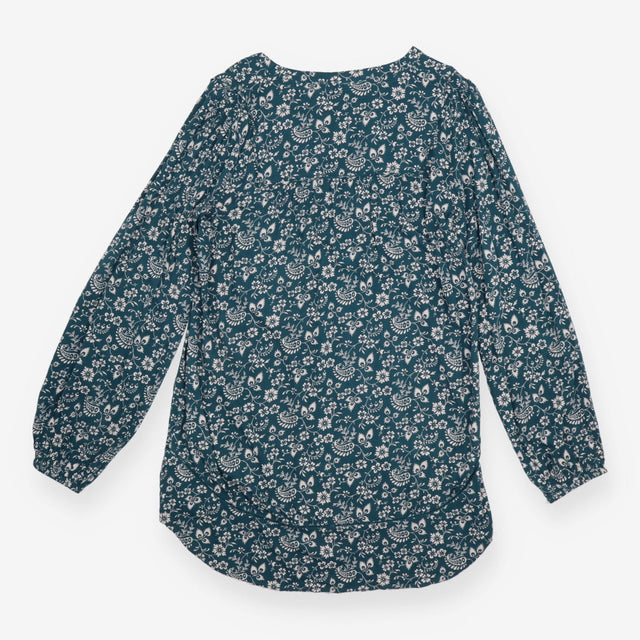 FatFace Teal Green Paisley Floral Notch Neck Tunic