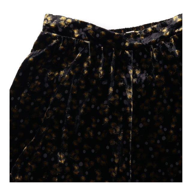 Midi Skirt Floral Printed Devore Velvet