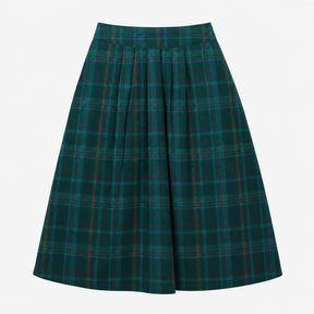 Pleated Midi Skirt Teal Green