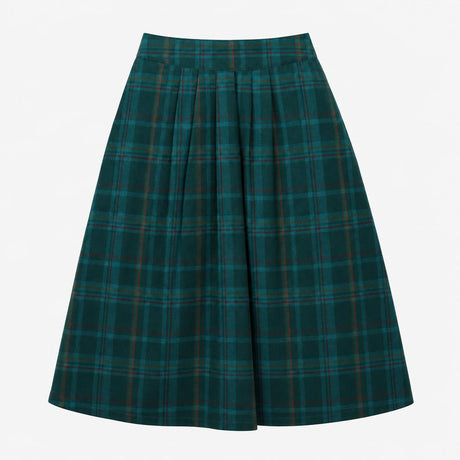 Pleated Midi Skirt Teal Green