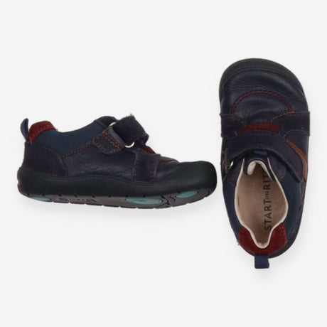 Shoes Velcro navy with Burgundy Stitching's