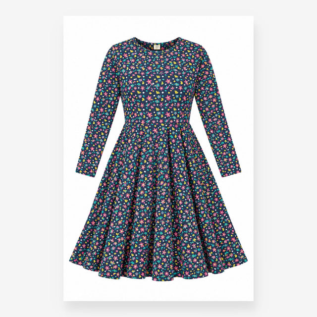 Cotton Floral Polka Dot Long Sleeve