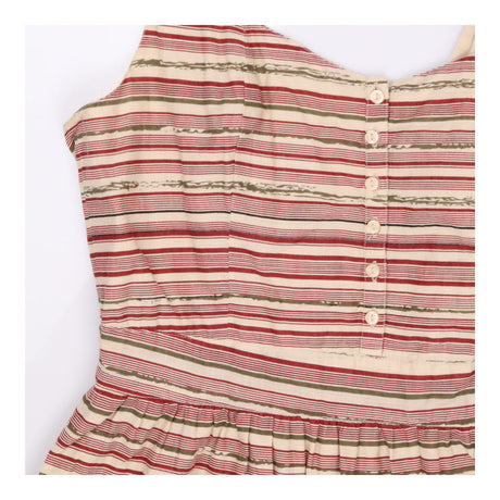 Strappy Summer Dress with Striped Zebra Hem