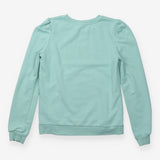 Sweatshirt Mint Green Puff Shoulder Crew Neck