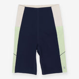 Power 9" Cycling Shorts - Navy and Green side stri