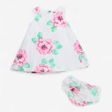 Dress summer pink floral with knickers