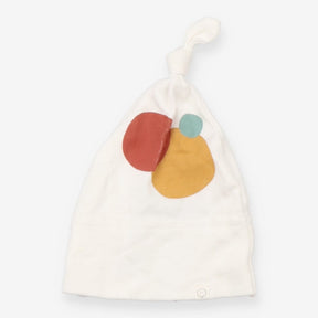 Baby hat white with colour circles