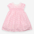 Dress Short Sleeve Collared Pink Floral Bunnies