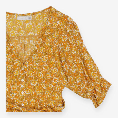 Faithfull the Brand Floral Puff Sleeve Button Dres