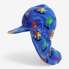 Swim Hat Blue Surfing Dinosaurs