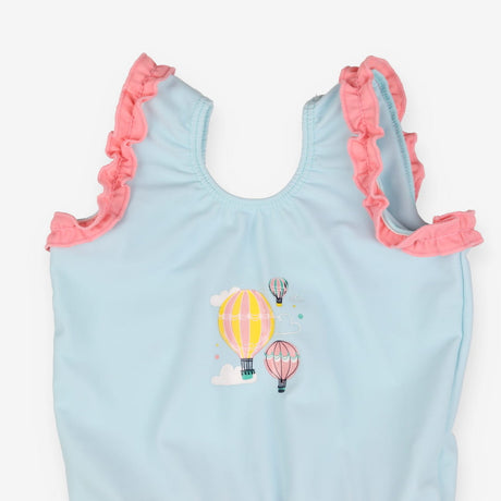 Swim Suit with Nappy Blue and Pink Hot Air Balloon