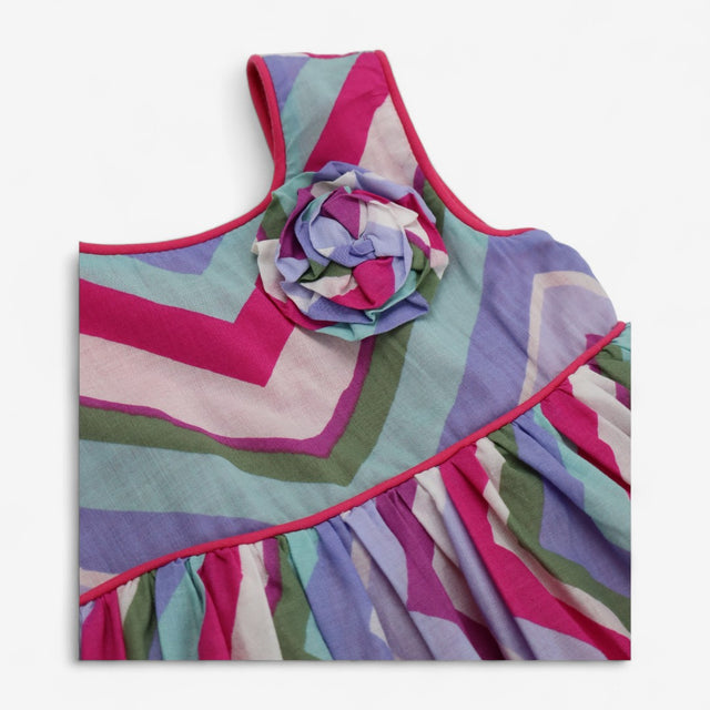 Woven Dress with Chevron Pattern