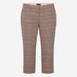 Trousers Check Straight Leg High Rise 7/8