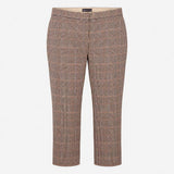 Trousers Check Straight Leg High Rise 7/8