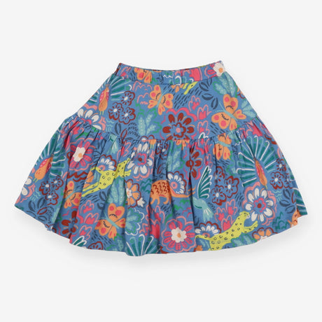 Jersey Skirt with Shorts - Blue Jungle Print