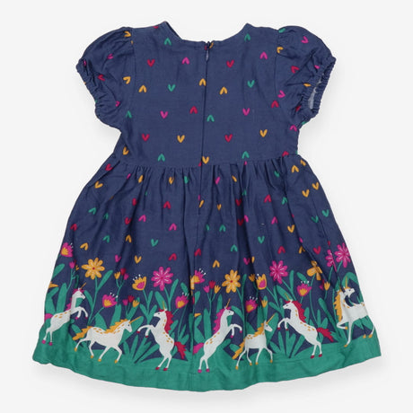 Dress navy unicorn and hearts 