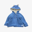 Cornflower blue hooded fleece cardi