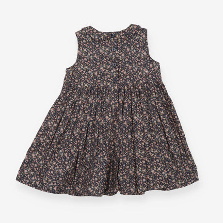 Dress sleeveless navy ditsy collared