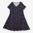 Popsy Navy Rainbow Print Swing Dress