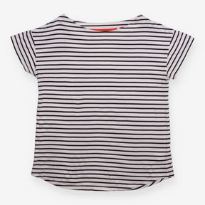 Breton Striped Cotton Modal Top Navy UK 14
