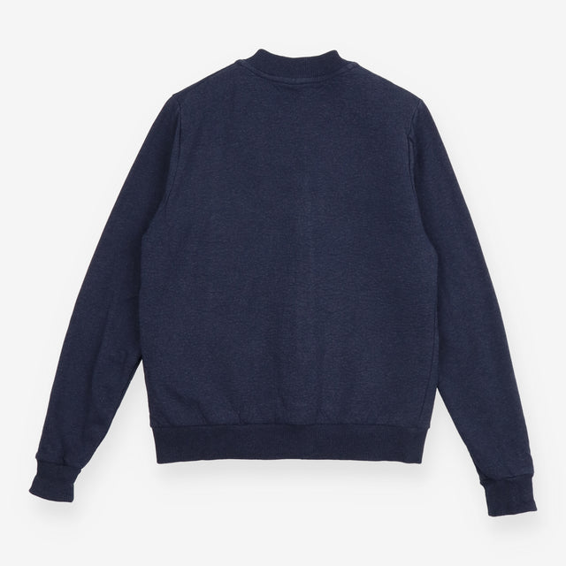 Bomber Jacket Navy Recycled Snap Front Casual