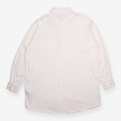 Blouse White Cotton Relaxed Long Sleeve