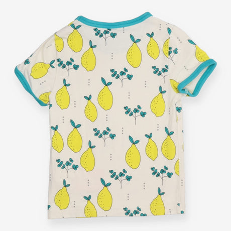 Tee white lemons green edging