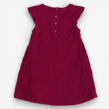 Plum cord dress with white flower applique