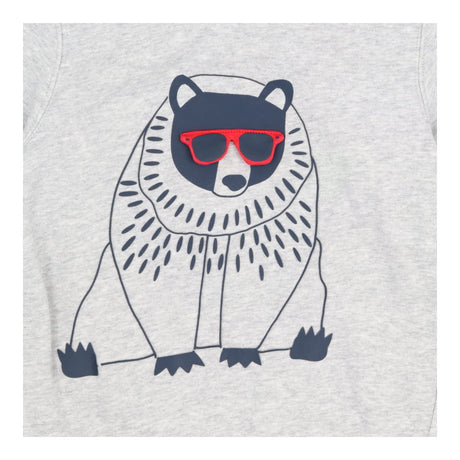 Sweatshirt grey bear red sunglasses
