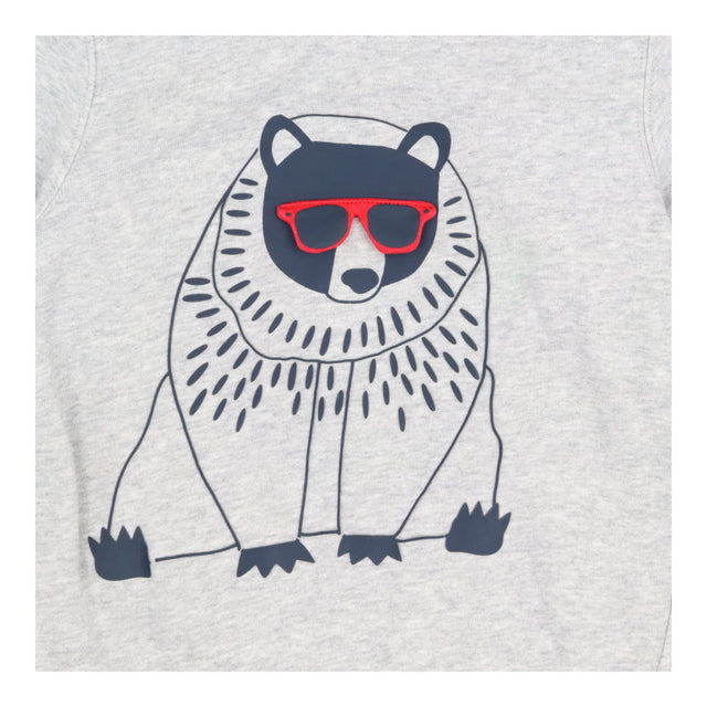 Sweatshirt grey bear red sunglasses