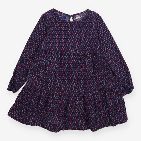 Dress long sleeve cord navy floral