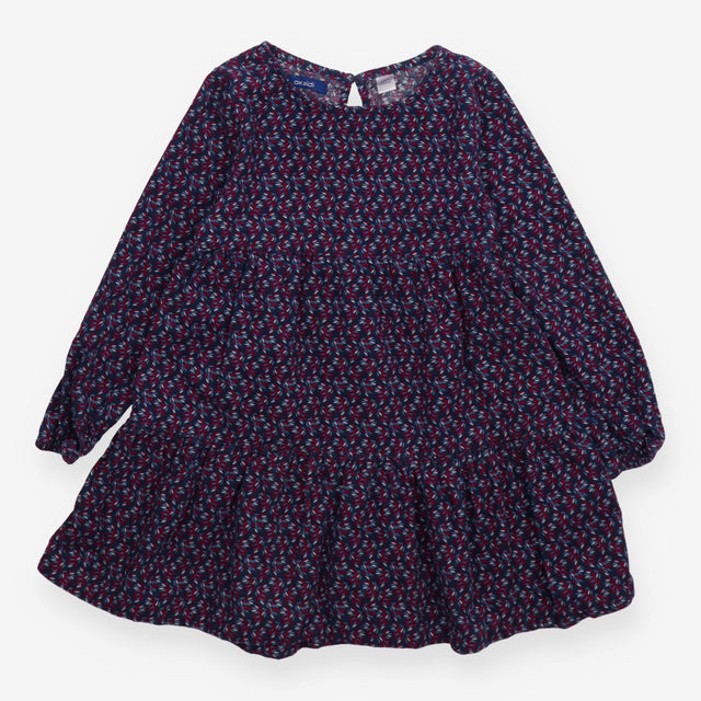 Dress long sleeve cord navy floral