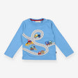 T-Shirt Blue Vehicles On Road Long Sleeve