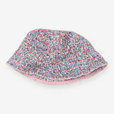 Bucket hat ditsy frill pink stripe lining