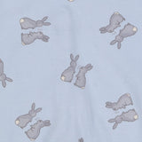 Blue bunny footed romper