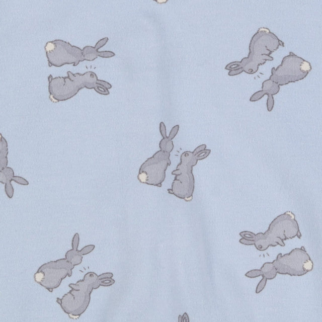 Blue bunny footed romper