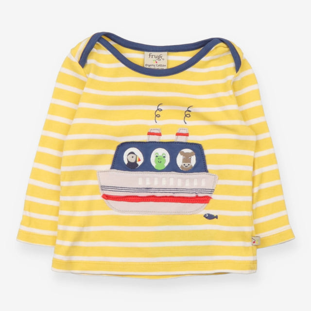 T-Shirt Long Sleeved Yellow Stripe Animal Friends 