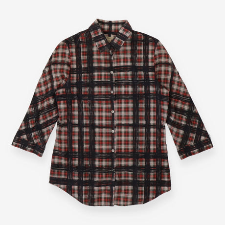 Shirt red and black tartan - vintage Burberry Brit