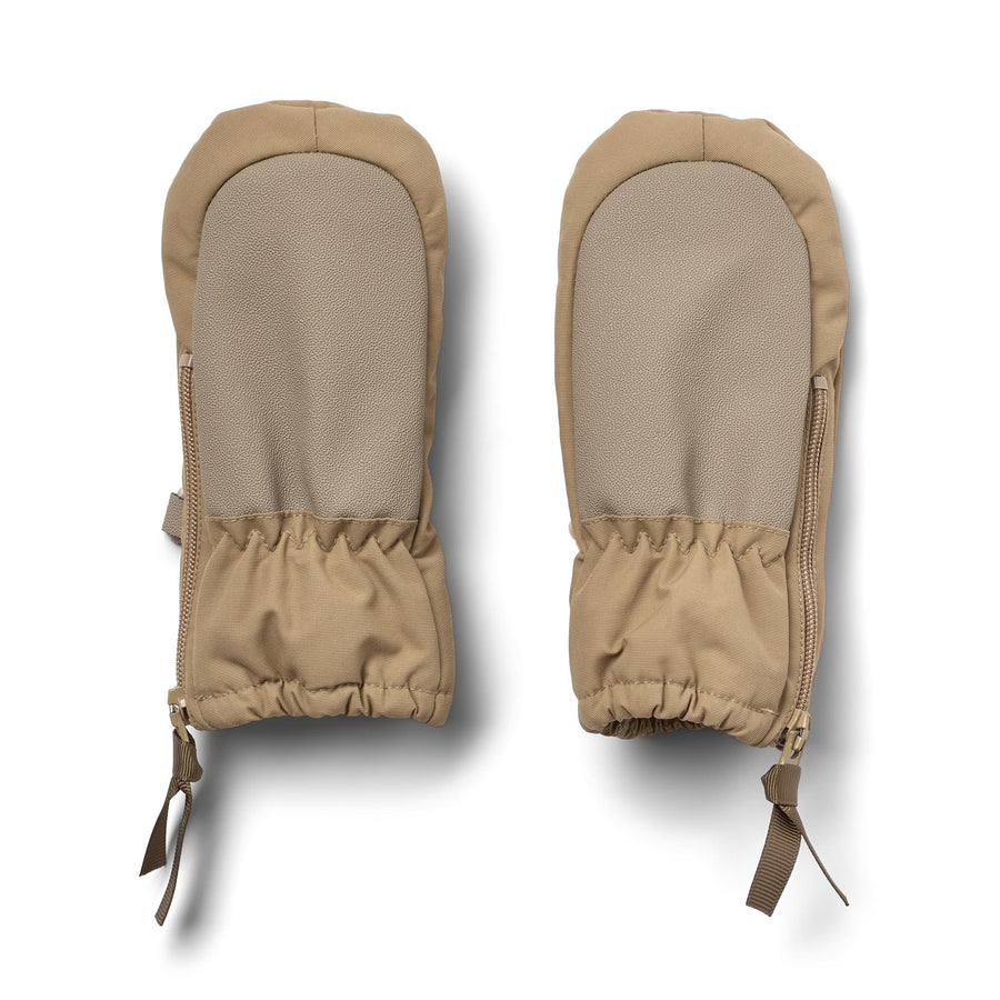 Walnut Technical Mittens Zipper